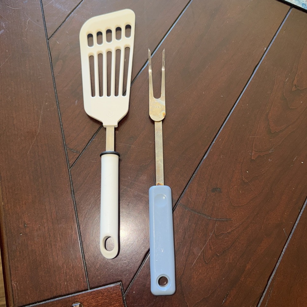vintage kitchen utensils Pedrini Italy Spatula Ekco Turning Fork